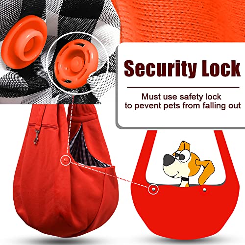 Tomkas Small Dog Cat Sling Carrier Puppy Purse Travel Wrap Soft Crossbody Pet Bag (Red, M - Zip Pocket & Adjust Strap) - color: Red