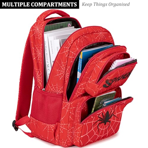 JIANYA School Backpack for Boys and Girls Elementary Children's School Bag Kids Backpack with Lunch Box - color: Letters/ Red