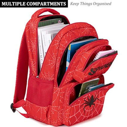 JIANYA School Backpack for Boys and Girls Elementary Children's School Bag Kids Backpack with Lunch Box - color: Letters/ Red