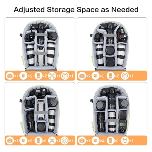 MOSISO Camera Backpack, DSLR/SLR/Mirrorless Photography Camera Bag 15-16 inch Waterproof Hardshell Case with Tripod Holder&Laptop Compartment Compatible with Canon/Nikon/Sony, Beige - color: Beige