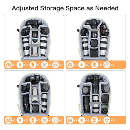 MOSISO Camera Backpack, DSLR/SLR/Mirrorless Photography Camera Bag 15-16 inch Waterproof Hardshell Case with Tripod Holder&Laptop Compartment Compatible with Canon/Nikon/Sony, Beige - color: Beige