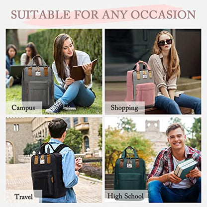 VASCHY School Backpack for Women/Teen Girls, Travel Backpack Water Resistant College High School Computer Bag Student Bookbag, Pink and Gray