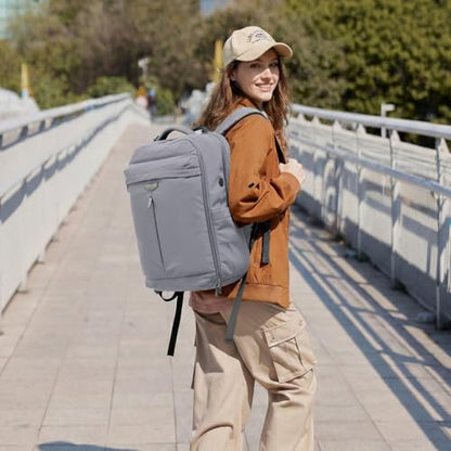 Timeet Travel Backpack for Women Men, 32L 4 In 1 Carry on Luggage Backpack, TSA Friendly Flight Approved 17 Inch Laptop Backpack, Waterproof Travel Bag for Work School Camping Hiking, Elegant Gray - color: Elegant Gray