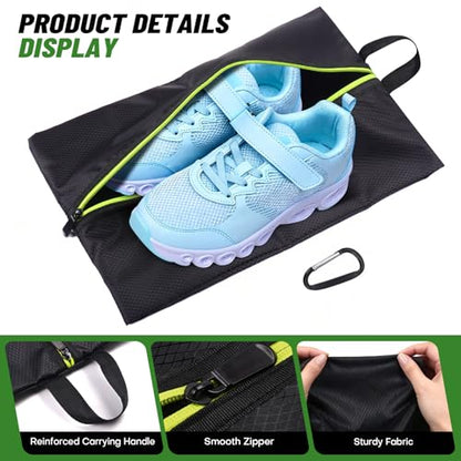 Roliwils Smell Proof Shoe Cleat Bag with Reinforced Handle | Odor-resistant Cleat Bag with Carabiner | Travel Shoe Organizer for Men | Baseball Soccer Footwear Storage - size: 1P