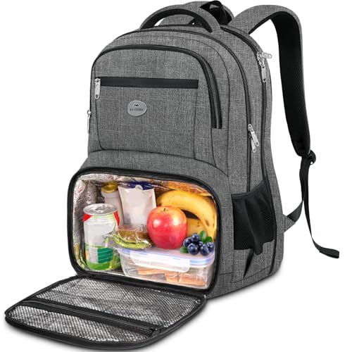MATEIN Work Backpack for Men, Large Anti Theft Lunch Backpack with Laptop Compartment, TSA Friendly Travel Carry On Flight Approved, Lightweight College Bag for Camping Hiking, Grey - color: Grey, size: 17 Inch