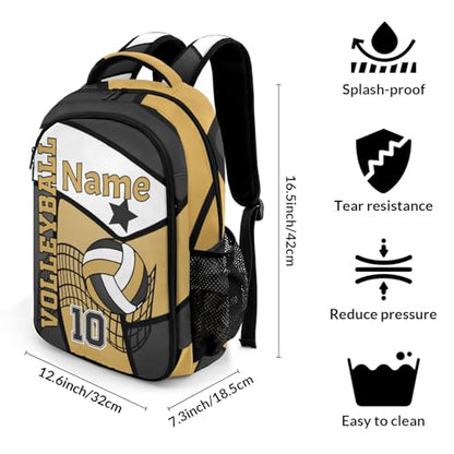 Volleyball Gold Black Shoulders Bag Backpacks Casual Daypacks for Women Men Party Sports - color: Muilti 13