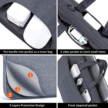 Voova Laptop Bag 15.6 Inch, Waterproof Computer Sleeve Carrying Case with Shoulder Straps & Handle Compatible with Macbook Air 15 M2/M3/M4, MacBook Pro 15/16, 15-16 Inch Hp Dell Lenovo Asus, Grey - color: Grey, size: 14-15.6In & 2019 New Macbook Pro 16 In