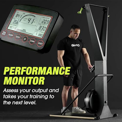 Ski Exercise Machine, GMWD Ski Equipment Indoor Aerobic Wind Resistance Machine, Indoor Strength Training Home Gym Equipment - color: Green