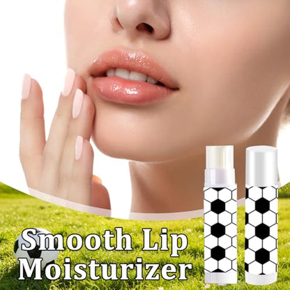 24 Sets Soccer Party Favors Lip Balm and Lipstick Holder Keychain Bulk Sport Ball Team Gifts Natural Moisturizing Lip Balm Keychains Portable Pouch for Team Soccer Sports Party Supplies - style: Soccer