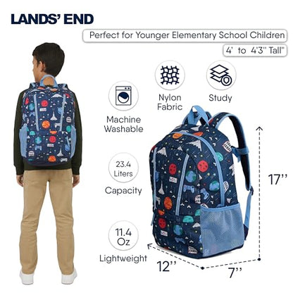 Lands' End Unisex Kids Medium ClassMate Lightweight Durable Elementary School Backpack, Chambray - color: Chambray