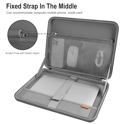 DOMISO 15.6-16 Inch Laptop Hard Case, Waterproof Shockproof Hard Shell Laptop Sleeve Protective Computer Bag for Macbook Pro/Lenovo IdeaPad/HP ENVY/Dell XPS,Dark Grey - color: Dark Grey, size: 15 - 15.6 Inch