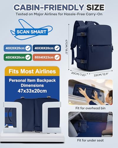Vacuum Seal Travel Backpack with Air Pump,Compression Vacpack Waterproof Carry On Backpack for Travel Women Men with Vacuum System,Airlines Approved Daypack Laptop Space Saver Bags,DarkBlue - color: B9-darkblue(with Air Pump)