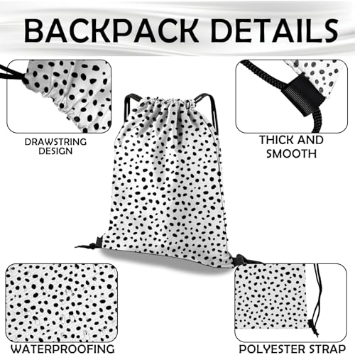 Drawstring Backpack Draw String Bag Waterproof for Sports Gym Beach Travel Cute Aesthetic Sackpack Men Women (13"×17")-Speckle Leopard Cheetah - color: S-1-speckle
