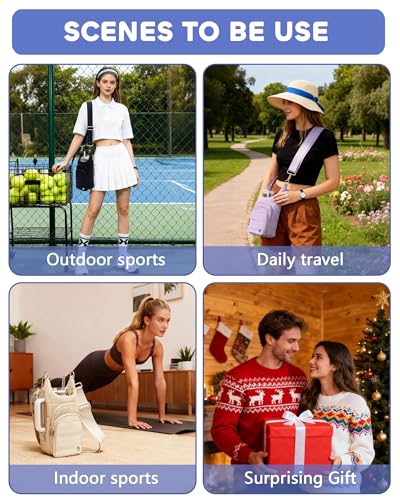 Water Bottle Holder with Strap for 30/32 oz, Crossbody Water Bottle Carrier Bag with RFID Blocking Phone Pocket - color: Mocha Brown