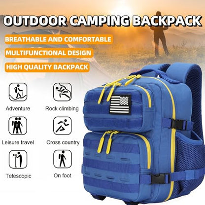 9L Mini Tactical Backpack for Men and Women Tactical Backpack Small for Hiking Small Tactical Bag Fitness Pack - color: Blue