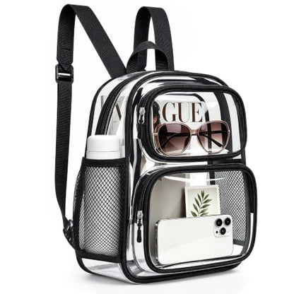 TILYMOL Clear Backpack Stadium Approved, PVC & TPU Clear Bag, Medium - color: Black, size: Medium