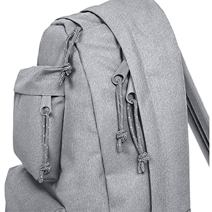EASTPAK Padded Double – 24L Squared Backpack with Dual Front Pockets, 13” Laptop Sleeve, Bottle Holder & Padded Straps, Sunday Grey - color: Sunday Grey