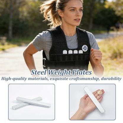 AHANDMAKER 8Pcs Steel Weight Plates Rustproof Solid Steel Inserts for Weights Vests, 0.5LB Ankle Wrist Weights for Strength Training, Running, Cardio Workouts, Walking, Hiking