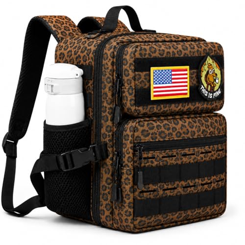 9L Mini Tactical Backpack for Men Women,Small Military Tactical Backpack for Sport,Gym,Hiking,Travel,Camping(Leopard) - color: Leopard