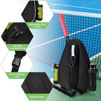 Tennis Bag for Women Men, Tennis Racket Bags Backpack Lightweight Water Resistant Sling Crossbody Gym Backpacks for Tennis Racquet, Pickleball Paddles, Badminton, Pickleball Gear & Accessories