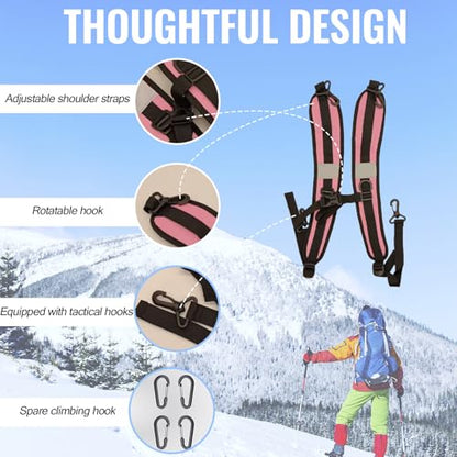 PAASTAl Backpack Straps,Relacement Adjustable Padded Shoulder Straps for Bag, with Metal/Plastic Clips. - color: Pink Plastic