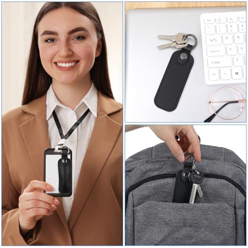 Ymapinc Leather USB Flash Drive Case - Thumb Flash Drive Holder USB Storage, Secure Travel Holder Portable Small Storage Carrying Case with Keychain (1Pcs, Black PU Leather) - color: black