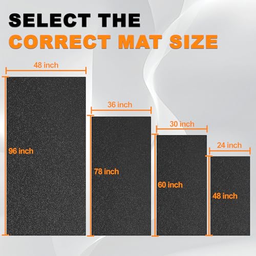 Fitvids Treadmill Mat 1/4" Thick Non-Slip Gym Mats Floor Protection Pad Compatible for Treadmills,Elliptical,Exercise Bikes,Stationary Cycles and Accessories - size: 96"Lx48"W