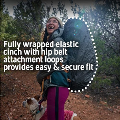 Kelty Backpack Rain Cover, Water Proof Cover for Hiking and Backpacking Packs 30 to 105 Liters, Elastic Cinch, Integrated Stuff Pocket, 2024 Update - size: Medium (30-50L)