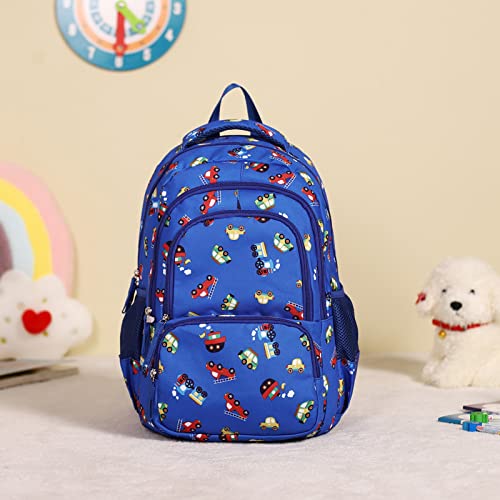 CLUCI Kids Backpack for Boys Bookbags Preschool Toddler Daycare School Bag Elementary Kindergarten Lightweight Waterproof Bluey Backpack Cars - color: 1-4 Blue Car