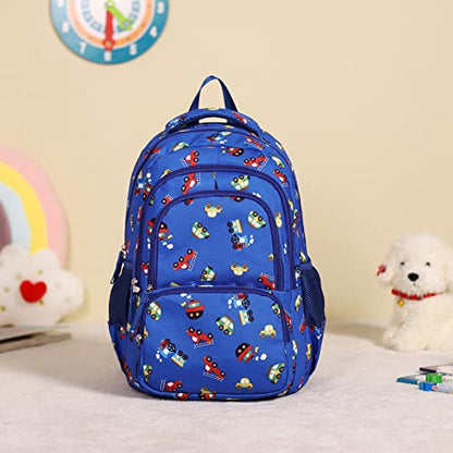 CLUCI Kids Backpack for Boys Bookbags Preschool Toddler Daycare School Bag Elementary Kindergarten Lightweight Waterproof Bluey Backpack Cars - color: 1-4 Blue Car