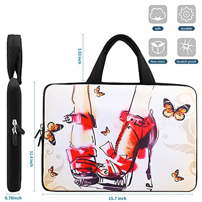 icolor 14 15 15.4 15.6 inch Laptop Handle bag Computer Protect Case Pouch Holder Notebook Sleeve Neoprene Cover Soft Carring Travel Case for Dell Lenovo Toshiba HP Chromebook ASUS Acer Shoes ICB-12 - color: Girl High-heeled Shoes