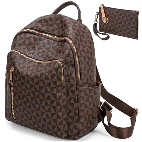 Womens Backpack Purse Leather Anti-theft Large Fashion Designer Travel Backpack Bag Men's Backpack Shoulder Bags - color: D-brown