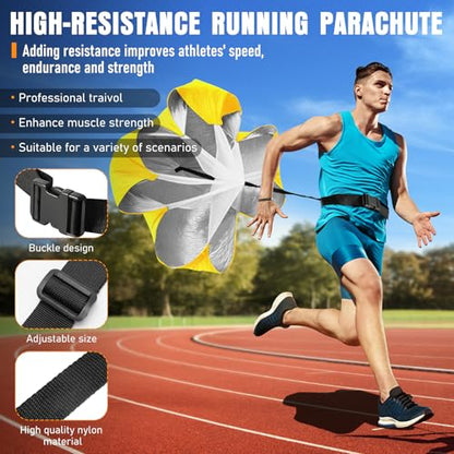 MUROZA Agility Ladder, Agility Speed Training Equipment Set, 20ft Speed Ladder, 12 Soccer Cones, 4 Hurdles, Jump Rope, Running Parachute, Soccer Football Basketball Training Equipment Accessories - color: Yellow