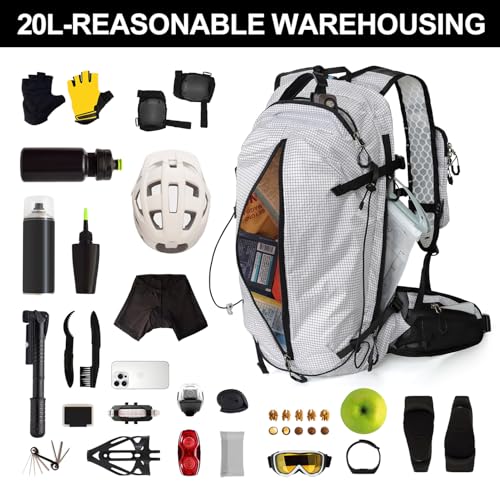 IX INOXTO Hydration Backpack, 20L Multipurpose Hiking Backpack with 2L Water Bladder, Water Backpack Insulated Hydration Pack Ideal for Hiking and Cycling - color: White