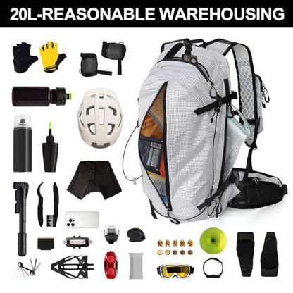 IX INOXTO Hydration Backpack, 20L Multipurpose Hiking Backpack with 2L Water Bladder, Water Backpack Insulated Hydration Pack Ideal for Hiking and Cycling - color: White