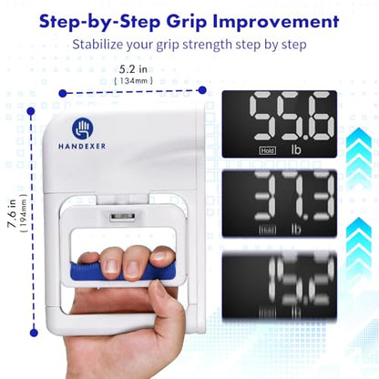 Grip Strength Tester, Digital Hand Dynamometer FDA Registered with Backlit LCD for Grip Strength Testing and Training