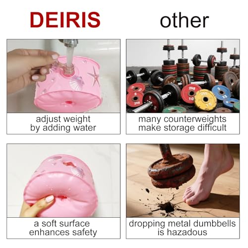 Travel Weights Water Filled Dumbbell Set of 2,6LB Hand Weights for Women at Home Gym Exercise Training - color: Starfish Shell