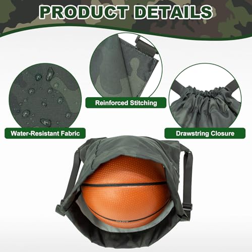 HOLYLUCK Men & Women Outdoor Sport Gym Sack Waterproof Drawstring Backpack Bag (Standard with width webbing, Black Camo-1) - color: Black Camo-1, style: Standard With Width Webbing