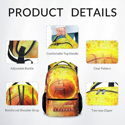 Personalized Backpack for Boys, Basketball Backpack for Kids Girls, Custom Back to School Gifts, 17 Inch Large Capacity Preschool Bookbag - color: Color-3