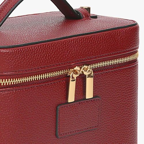 Makeup Bag Vanity Case with Removable Divider Travel Toiletry Bag Portable Cosmetic Bag Makeup Organizer Case (Claret) - color: Claret