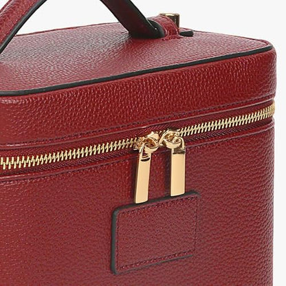 Makeup Bag Vanity Case with Removable Divider Travel Toiletry Bag Portable Cosmetic Bag Makeup Organizer Case (Claret) - color: Claret