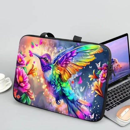 14 15 15.4 15.6 inch Laptop Handle Bag Computer Bag, Pouch Holder Notebook Sleeve Cover Soft Case Compatible for Dell,Lenovo,Toshiba HP, Asus Notebook-Colorful Hummingbirds - color: Colorful Hummingbirds
