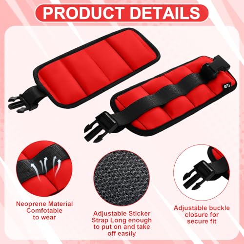 Hollowfly Water Aerobics Set, 4 Piece Pool Exercise Kit (2 Aquatic Dumbbells + 2 Ankle/wrist Weights), EVA Foam, Low-impact Workout - color: Red, size: 1lb