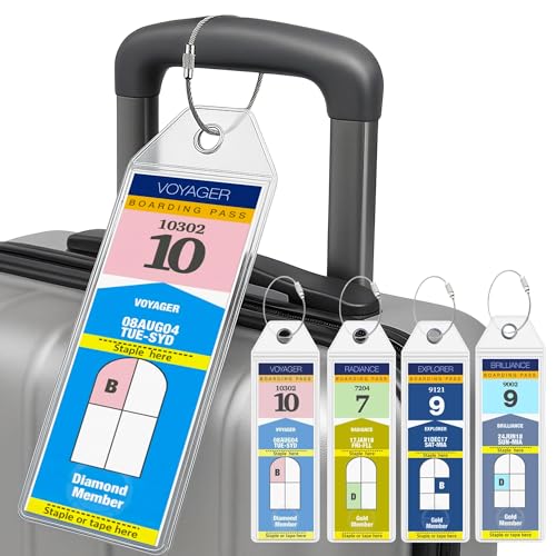 Cruise On Royal Caribbean Cruise Luggage Tag Holder (4 Pack) – Fits All Royal Caribbean Ships, Durable Travel ID Holders for 2026-2027 Cruises, Clear Waterproof Cruise Essentials - color: Luggage Tag Holders [4 Pack]