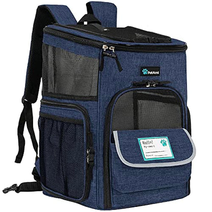 PetAmi Dog Backpack Carrier, Airline Approved 4-Way Entry Cat Backpack Carrier, Ventilated Mesh, Collapsible Pet Carrier for Small Puppy, Kitten, Hiking, Travel Car, Vet, up to 18 lbs, Navy Blue - color: Navy