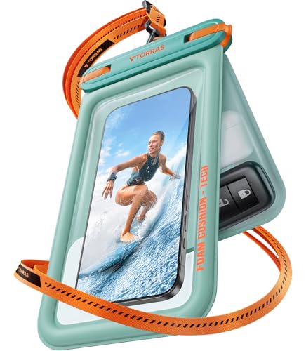 TORRAS IP68 Waterproof Phone Pouch Double Space, Floating Waterproof Phone Case with Lanyard for iPhone 17 Pro Max 16 15 S26 S25, Phone Dry Bag Vacation Cruise Travel Essentials 7.0'', Glacier Sprint - color: Glacier Sprint