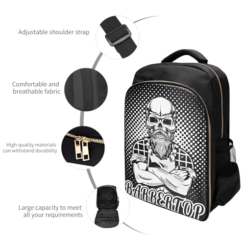 Barber Supplies Clippers Backpack for Hairdresser, with Barber Cape & Barber Brush, Large Travel Bag Zipper, Water Proof Barber Accessories of Professional Hair Cutting Tools Backpack - color: 3pcs White Set