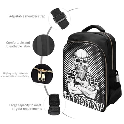 Barber Supplies Clippers Backpack for Hairdresser, with Barber Cape & Barber Brush, Large Travel Bag Zipper, Water Proof Barber Accessories of Professional Hair Cutting Tools Backpack - color: 3pcs White Set
