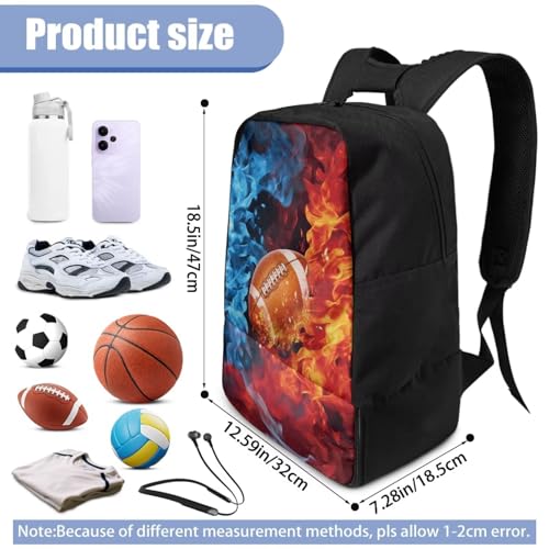Basketball Backpack With Separate Ball Compartment And Shoes Fit Basketball Volleyball Football - color: Ice and Fire Rugby
