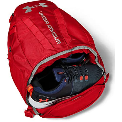 Under Armour Unisex Hustle 5.0 Backpack - color: Red (600)/Silver